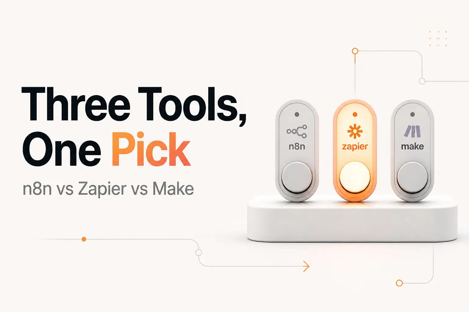 Illustration for n8n vs Zapier vs Make: Which Automation Tool Fits Your Team