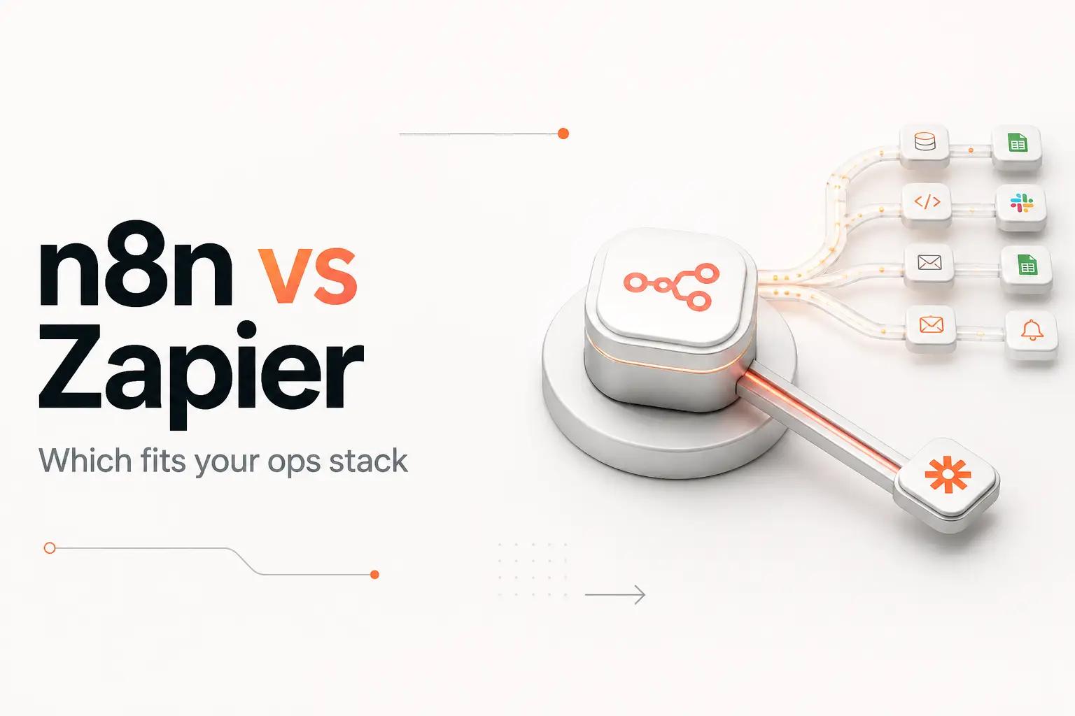 Illustration for n8n vs Zapier: Which Fits Your Ops Stack in 2026